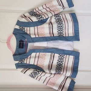 Chambray Textured Open Jacket